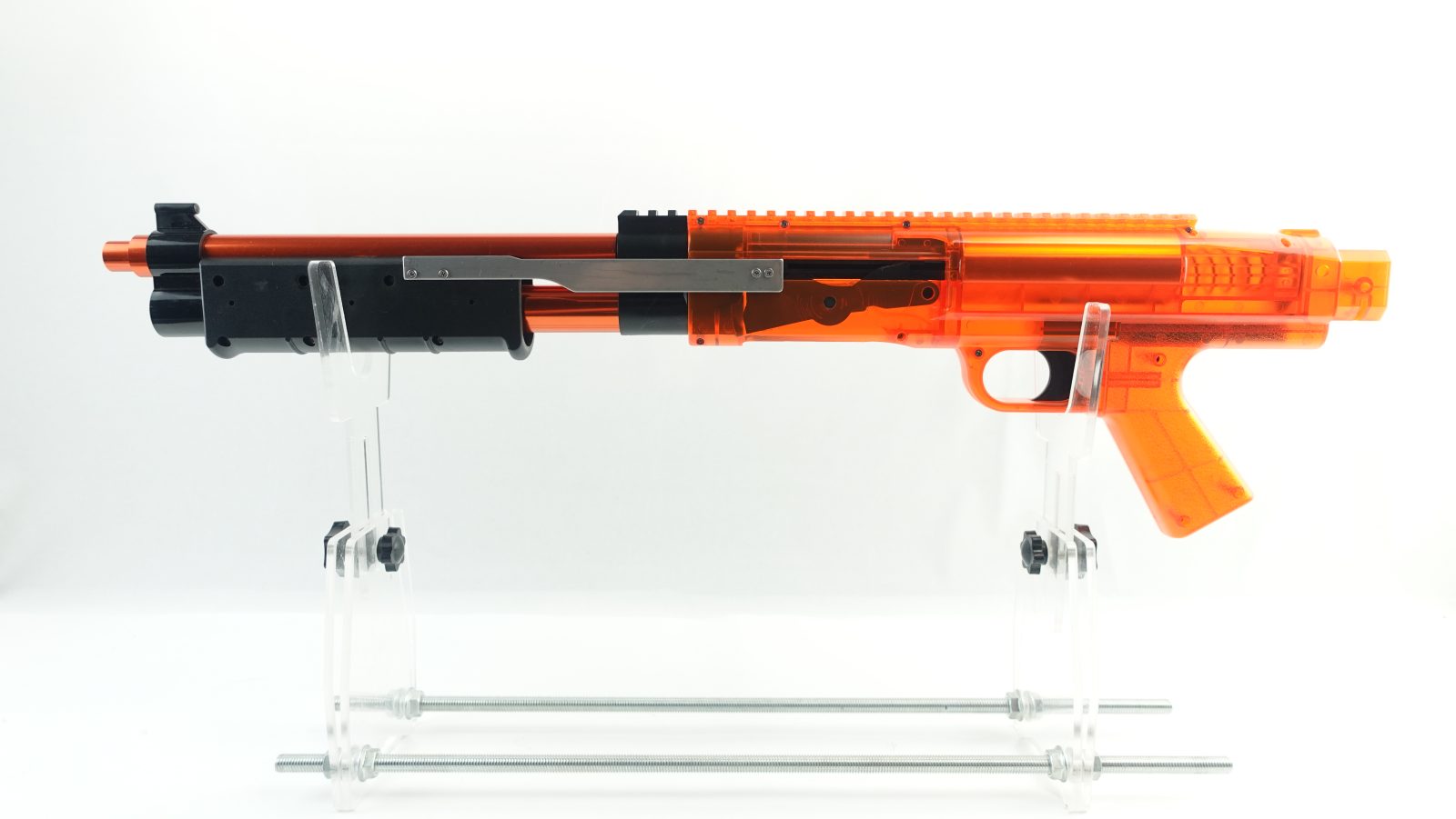Transparent orange Monkee Mods Firefly foam dart blaster