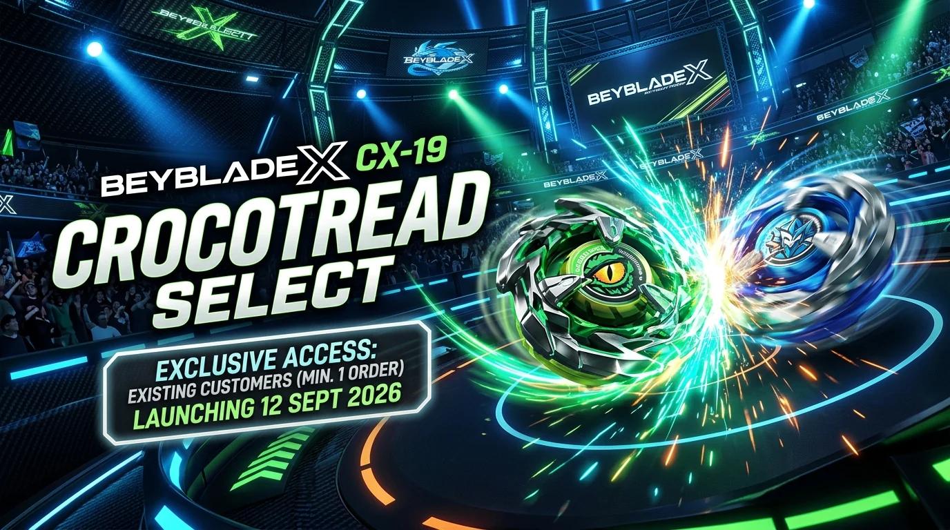 Beyblade X CX-19 CrocoTread Select random booster, launching 12 September