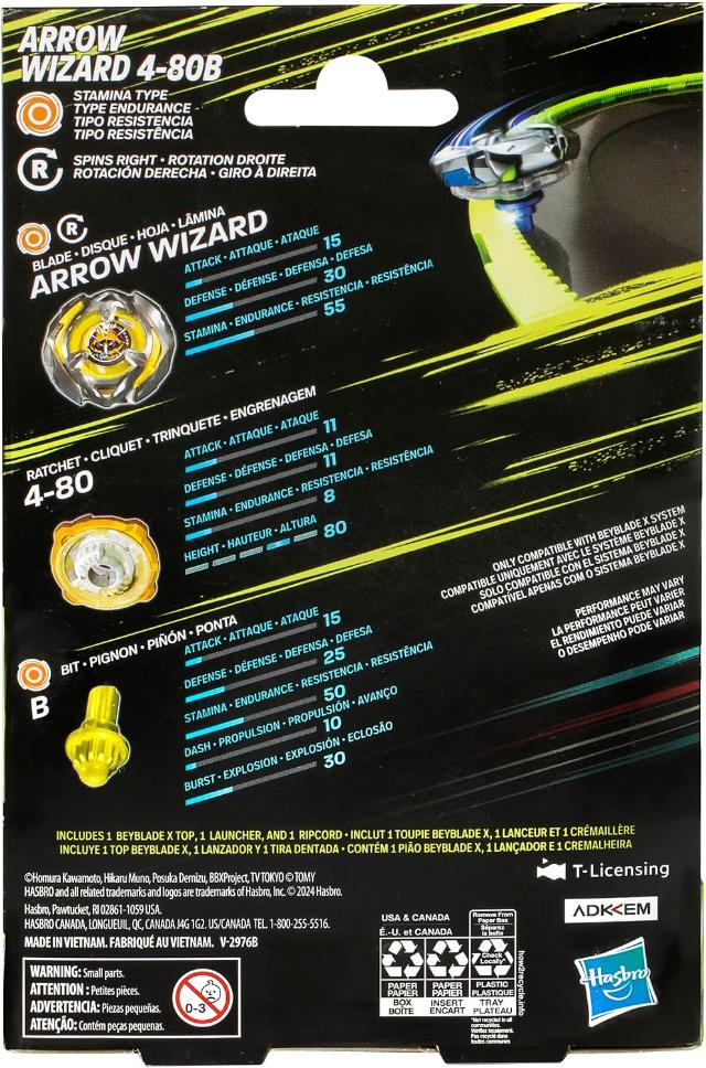 Beyblade X Arrow Wizard 4-80B Starter (Hasbro)