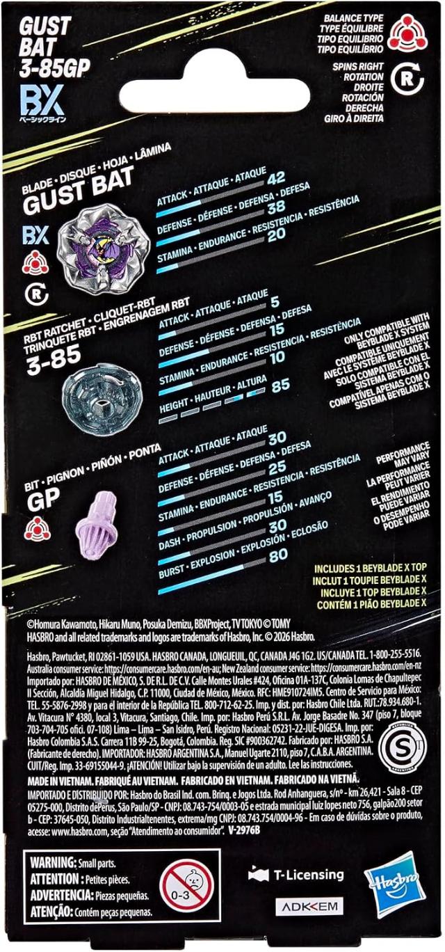 Beyblade X Gust Bat 3-85GP Booster (Hasbro)