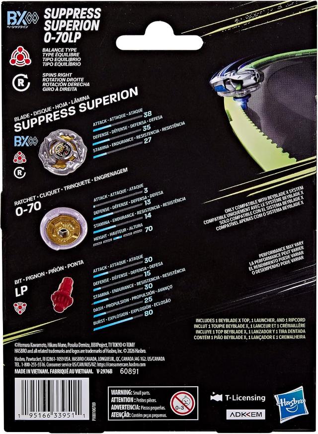 Beyblade X Suppress Superion 0-70LP Starter (Hasbro)