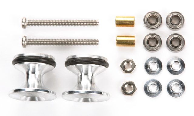 Tamiya Double Aluminum Rollers w/Rubber Rings (13-12mm)(15418)