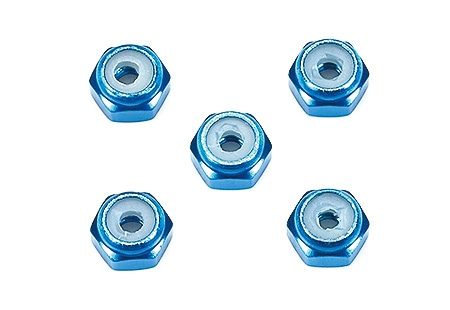 Tamiya 2mm Aluminum Lock Nut (Blue, 5pcs.)(15500)