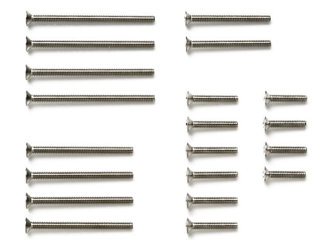 Tamiya Stainless Steel Countersunk Screw Set (10/12/20/25/30mm)(15510)