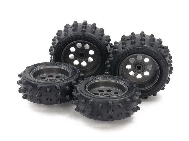 Tamiya Spike Tire & Wheel Set (for EZ Chassis)(15547)