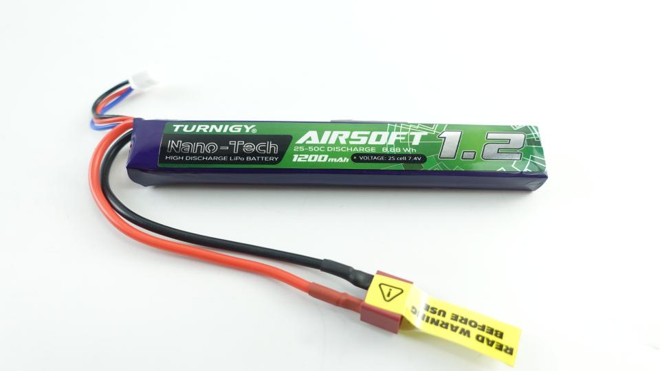 Turnigy NANO-TECH 1200mAh 2S 25~50C LIPO AIRSOFT PACK (T-Connector)