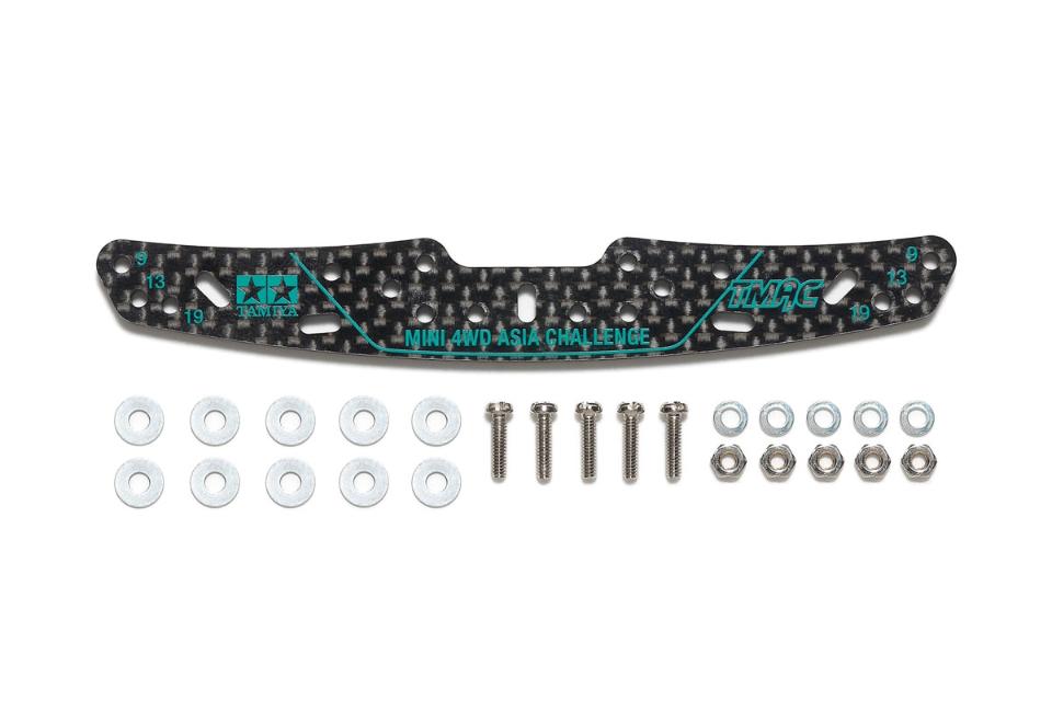 Tamiya HG Carbon Multi Roller Setting Stay (3mm) Asia Challenge (Green Logos)(95684)